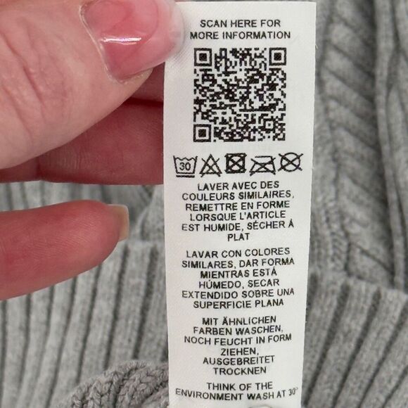 ASOS Design Gray Ribbed Half Zip Sweater Women’s 10 Tall Knit Pullover Preppy - Picture 9 of 9